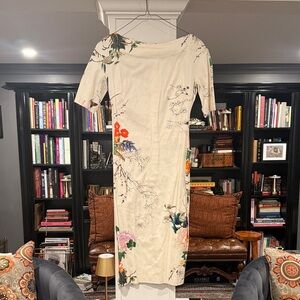 Zara Cream Floral Midi Dress nvr worn !
